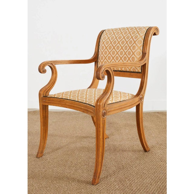 Set of Eight English Regency Style Dining Armchairs For Sale - Image 4 of 13