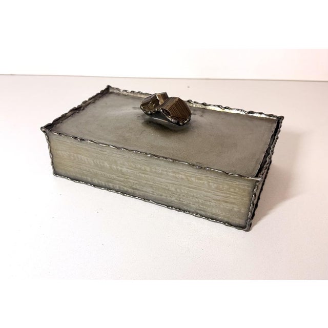 Mid-Century Modern Vintage Handmade Rectangular Pewter Box by Attilio Nani, Italy, 1960s For Sale - Image 3 of 13