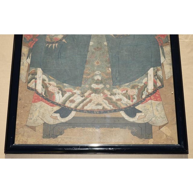 Antique Chinese Ancestral Portrait in Museum Frame, 1860 For Sale - Image 17 of 18