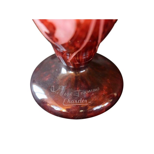 Signed pair of Art Deco vases "Digitalis" Signed: "Le Verre Francais-Charder" Epinay-sur-Seine around 1925 (Verreries...