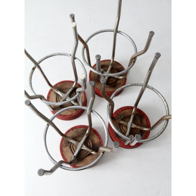 Red Vintage Bar Stools Set of 4 For Sale - Image 8 of 12