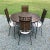 Mid-Century Modern Arthur Umanoff Wrought Iron and Wood Dining Table & 4 Chairs For Sale - Image 9 of 10