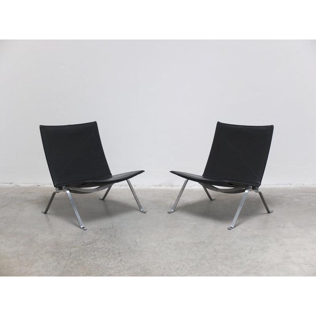 Black PK22 Chairs by Poul Kjærholm for Fritz Hansen, 1988, Set of 2 For Sale - Image 8 of 18