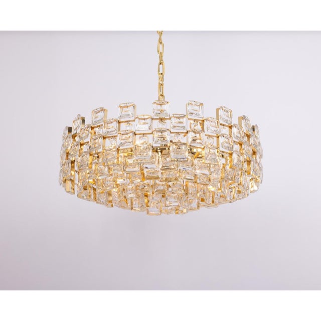Large Gilt Brass Crystal Chandelier by Sciolari for Palwa, Germany, 1970s For Sale - Image 12 of 18