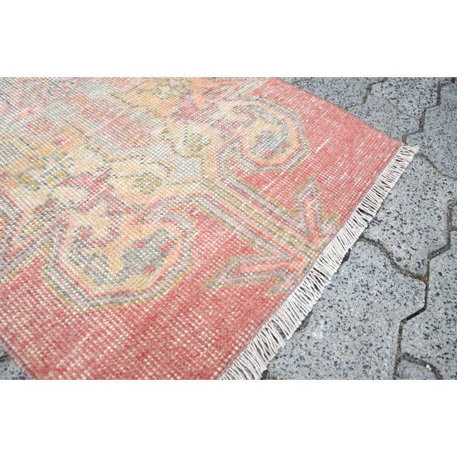Orange 1960s Small Anatolian Handmade Area Rug For Sale - Image 8 of 11