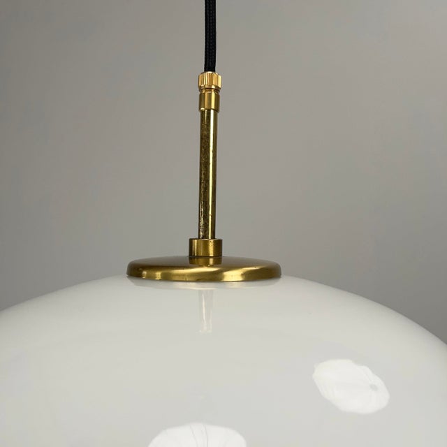 Louis Poulsen Large Radiohus Pendant Lamp in White Glass by Vilhelm Lauritzen for Louis Poulsen, 1950s For Sale - Image 4 of 12
