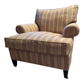 2000s George Smith Signature Arm Fabric Chair For Sale