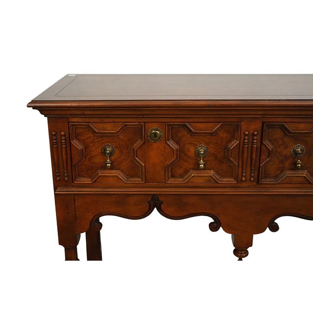 Wood 1970s Antique Style Welsh Oak Dresser Base Style Made by Baker Furniture For Sale - Image 7 of 8