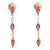 18k Yellow Gold Modernist Ruby Dangling Earrings - 2 Pieces For Sale