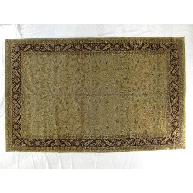 Wool pile genuine hand made very fine Agra carpet.