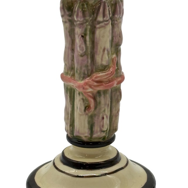 1980s Pair of Limited Edition Asparagus Form Studio Ceramic Candlesticks by Prince Alexander 1981 (1/9) For Sale - Image 5 of 11