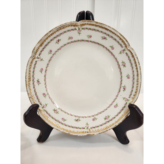 French Country 1930s Set of 6 Gda Limoges Dessert Plates From France For Sale - Image 3 of 6