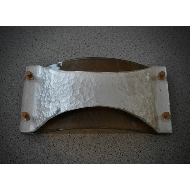 Vintage Square Art Glass and Brass Wall Light, 2000 For Sale - Image 9 of 11