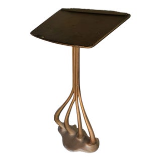 French Art Nouveau Cast Aluminum Music Book Stand in Gaudi Style, 2 Available For Sale