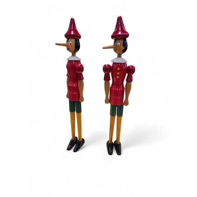 Wooden Pinocchio Dolls by Gio Galetti, Italy, 1970s, Set of 2 For Sale - Image 6 of 6