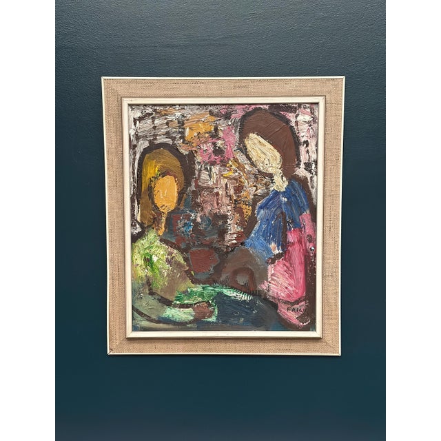 Mid-Century Modern Gösta Falck, Girls in Interior, 1960s, Oil on Canvas, Framed For Sale - Image 3 of 18