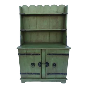 1930s Monterey Classic Spanish Green Welsh Cupboard