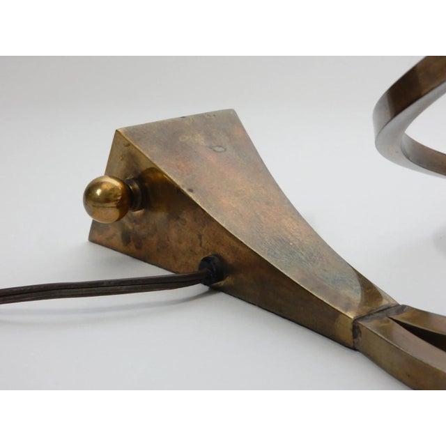 Metal Tommaso Barbi Brass Leaf Desk Lamp For Sale - Image 7 of 9