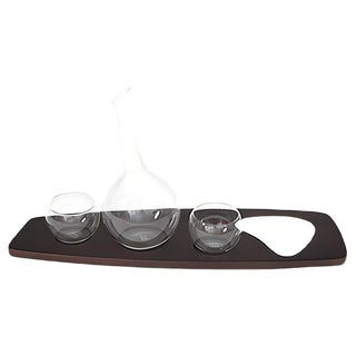 Pok Collection Carafe and Set of Glasses on a Beech Wooden Appetizer Tray by Soshiro, 2019, Set of 2 For Sale