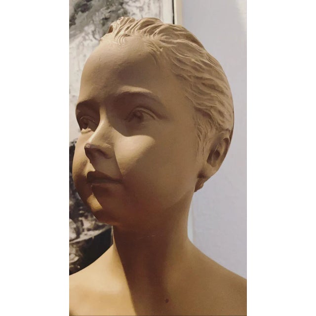 French terra cotta bust boy & girl bust Borghese of Houdon's Louise Brongniart (1772 -1845)Original in Louvre.16" tall...