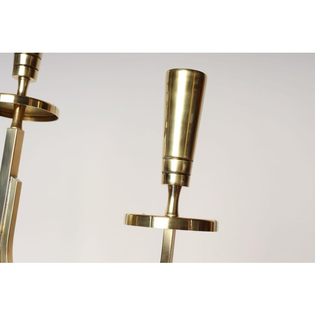 Pair of Vintage Brass Candelabra by Tommi Parzinger for Dorlyn Silversmiths For Sale - Image 16 of 16