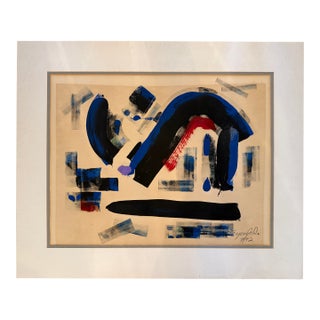 Abstract Acrylic on Paper Signed and Dated 7/92 For Sale