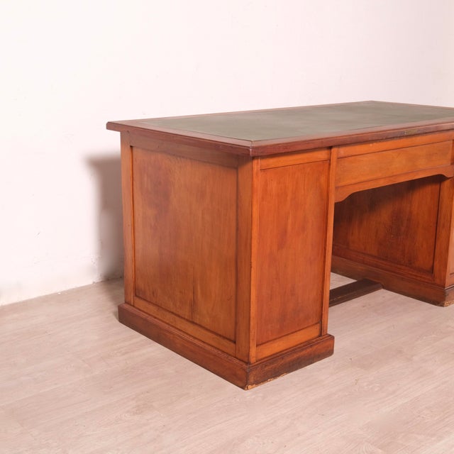 Brown Vintage Italian Nine-Drawer Desk, 1940s For Sale - Image 8 of 18