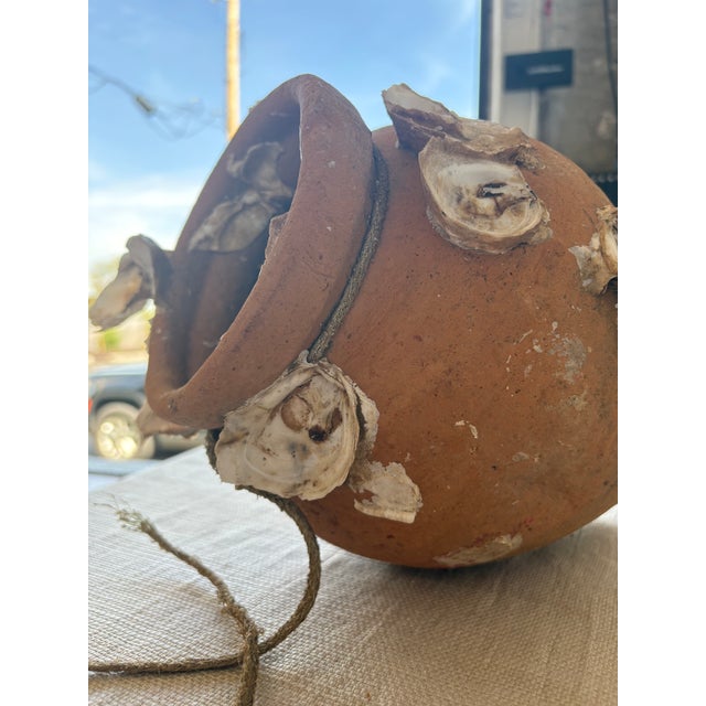 Antique Mediterranean Terracotta Octopus Trap With Oyster Growth – Authentic Fisherman’s Pot For Sale - Image 12 of 14