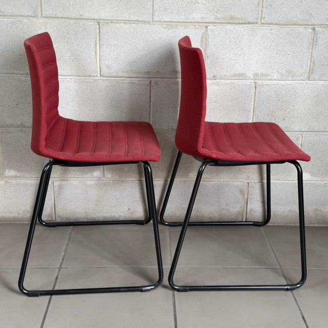 Modern Gaber Kanvas Chairs by Stefano Sandonà in Metal and Red Fabric, 2000s, Set of 2 For Sale - Image 3 of 13