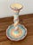 Peach 1990s Mackenzie Childs Whimsical Ceramic Candle Holder For Sale - Image 8 of 8