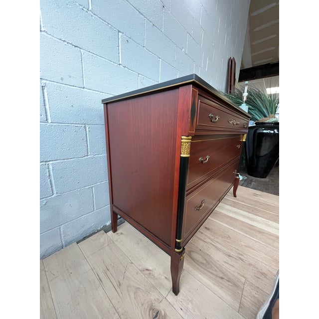 Wood Regency RWay Dresser, Antique Wood, Elegant Design, Vintage Storage For Sale - Image 7 of 12