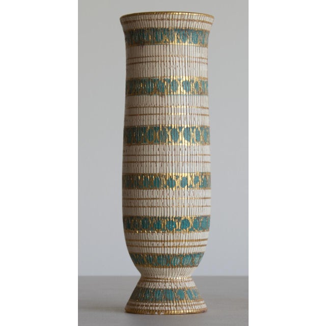 A striking mid-century Italian art pottery vase from Bitossi's celebrated Seta ("silk") series, so named for the finely...