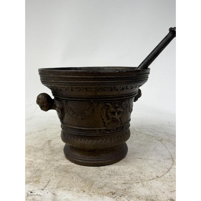 Antique Giant Bronze Mortar, 1890s For Sale - Image 4 of 9