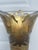 Gold Vintage 1980s Salvatore Polizzi Attributed Carved Golf Leaf Art Glass Vase For Sale - Image 8 of 11
