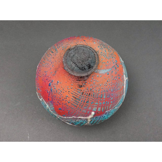 Ceramic 1987 Steven Forbes deSoule Signed Raku Studio Pottery Urn Vase For Sale - Image 7 of 8