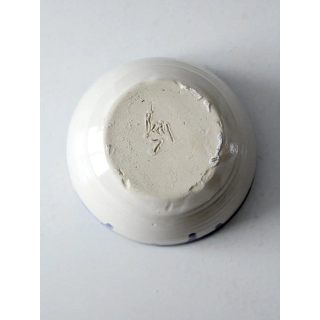 White Vintage Studio Pottery Bowl For Sale - Image 8 of 9