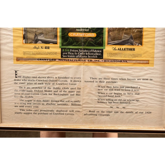 Antique Crawford Covers Framed Advertisement For Sale In Chicago - Image 6 of 7