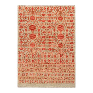 Rug & Kilim’s Khotan Style Rug in Beige-Brown With Pomegranate Patterns For Sale
