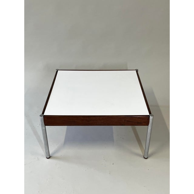 Scandinavian Coffee Table with Teak in Chrome and White Laminate, 1960s For Sale - Image 6 of 12
