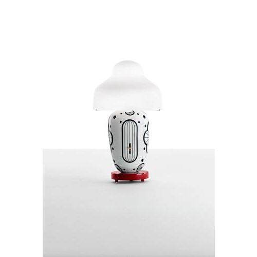 Burgundy Base White Matte Table Lamp by Jaime Hayon for Parachilna For Sale - Image 4 of 13