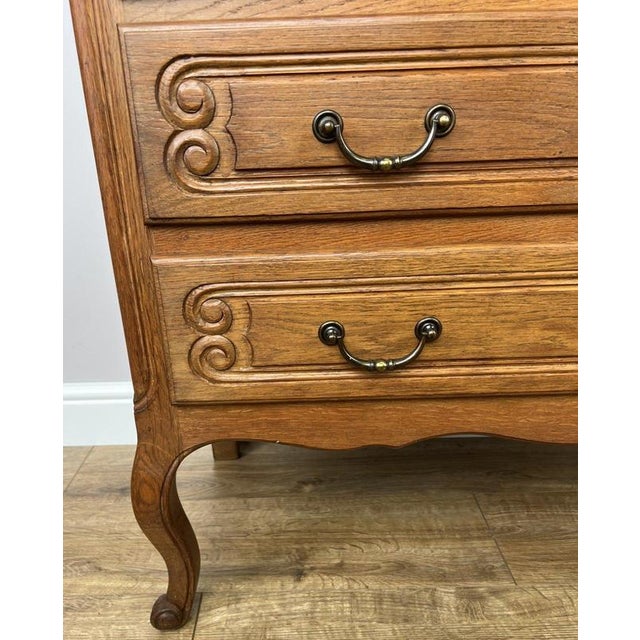 Vintage French Louis Style Oak Chest of 3 Drawers For Sale - Image 6 of 15