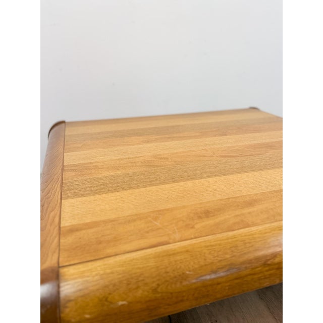 Vintage Lane Altavista Walnut Coffee Table MCM Square Blonde Wood Round Edges For Sale - Image 9 of 12