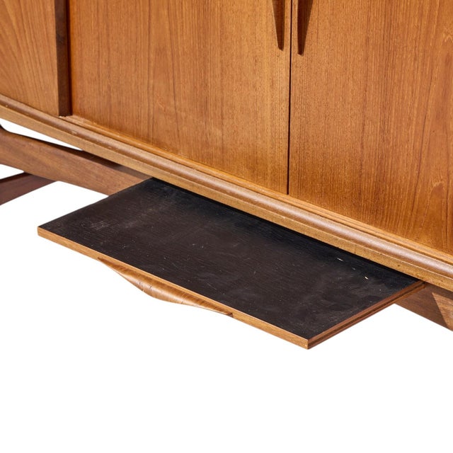 Kurt Østervig Style Mid Century Danish Sculptural Teak High Credenza For Sale - Image 9 of 12