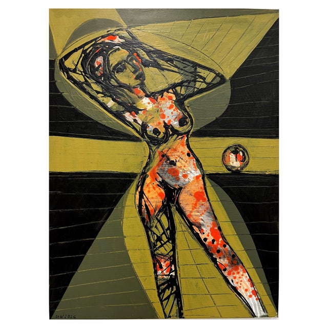 Early 21st Century Mathias Wunderlich, Nude Woman and Fruit I, 2026, Acrylic Painting on Canvas For Sale - Image 5 of 5