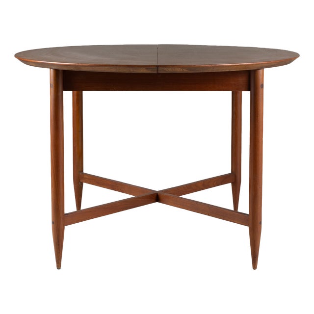 Extendable Round Teak Table, 1960s For Sale