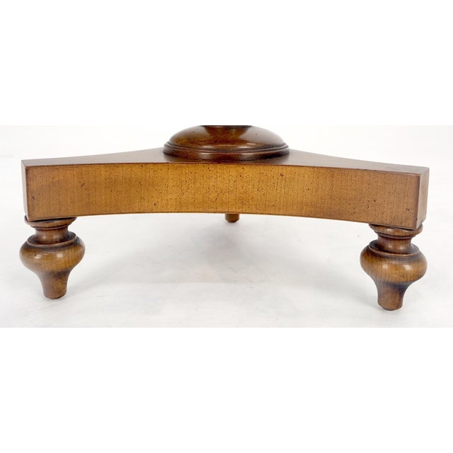John Widdicomb Very Fine Burl Wood Round Top Triangle Base Side End Table Stand For Sale - Image 6 of 7
