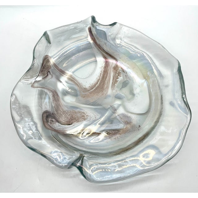 Vintage Iridescent Glass Bowl by Hans Jürgen Richartz for Mathildenhütte, 1970s For Sale - Image 11 of 16