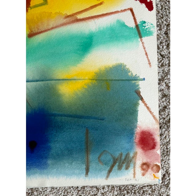 James McCray James McCray Expressionist Watercolor Painting, 1985, Signed, #1, 22¼” X 31” For Sale - Image 4 of 9