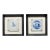 Antique Delft Tiles Pair Framed Blue & White Dutch Hand Painted Ceramic 18thC For Sale