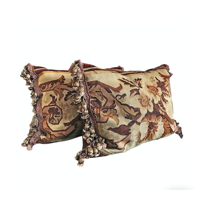 Mid 20th Century Aubusson Needlepoint Pillows a Pair Chairish